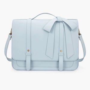 Ecosusi - Summer Garden Bow Briefcase in Pastel Blue